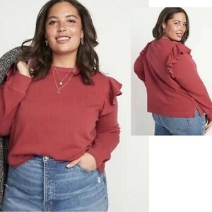 Old Navy Women's Party Fleece Ruffle Sleeve Sweatshirt Size XL